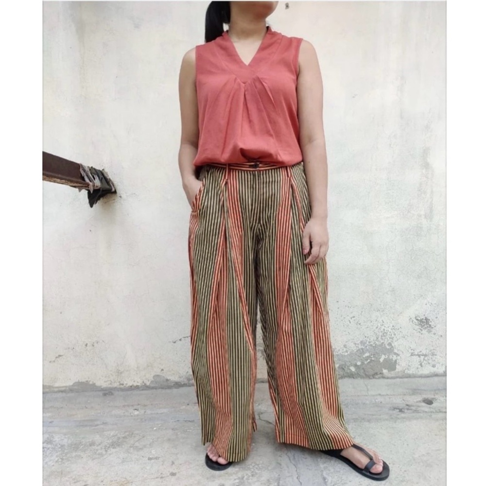 Lila handmade pleated pants (gingham check)